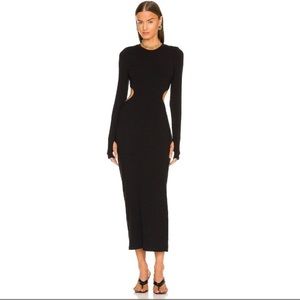 Revolve AFRM Ella Midi Dress in Black/Noir